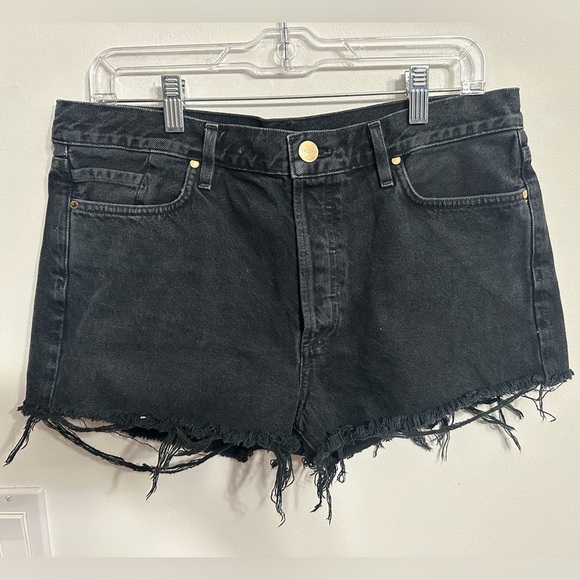 Goldsign Black Jean Shorts with Frayed Hem and Distressed Look Size 30 - Picture 1 of 7